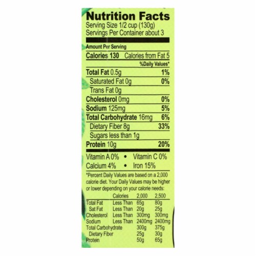 Jack's Quality Organic Red Kidney Beans - Low Sodium - Case of 8 - 13.4 oz. Perspective: top