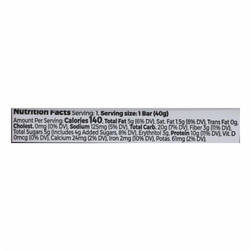 Orgain Organic Protein Bar - Chocolate Chip Cookie Dough - Case of 12 - 1.41 oz. Perspective: top