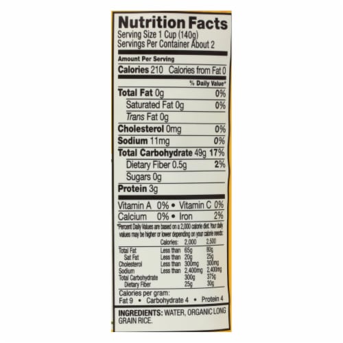 Tasty Bite - Rice Sticky - Case of 6 - 8.80 oz. Perspective: top