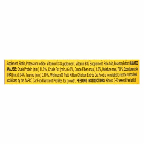 Wellness Pet Products Cat Food - Kitten Recipe - Case of 24 - 3 oz. Perspective: top