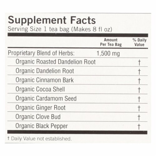 Yogi Tea - Organic - Roasted Dandelion Spice DeTox - 16 Tea Bags - 1 Case Perspective: top