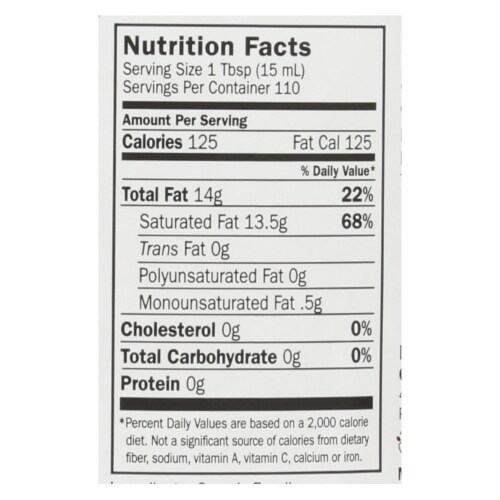 Garden of Life Oil Coconut - Organic - Raw Extra Virgin - Case of 4 - 56 fl oz. Perspective: top