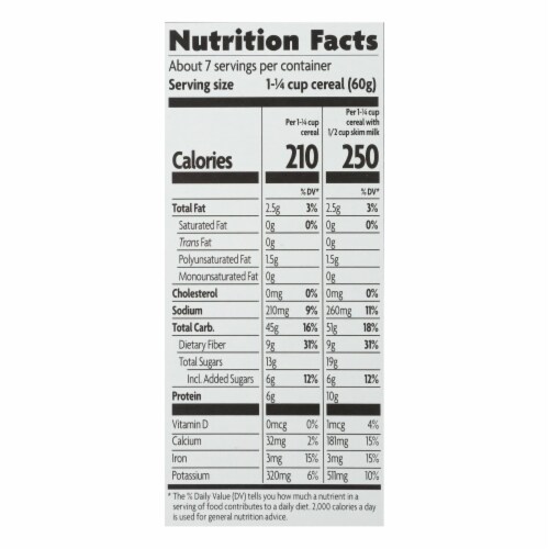 Nature's Path Organic Flax Plus Raisin Bran Cereal - Case of 12 - 14 oz. Perspective: top