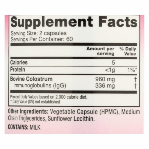 Symbiotics Colostrum High-IG - 120 Capsules Perspective: top