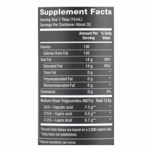 Nutiva 100% Organic Mct Oil - From Coconut - Unflavored - 16 fl oz. Perspective: top