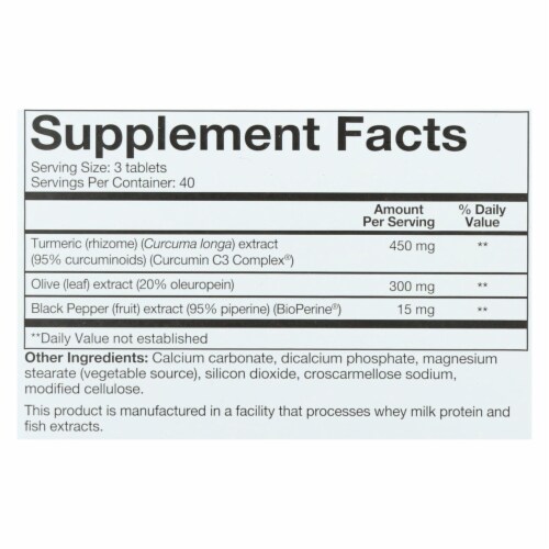 Youtheory Turmeric - Advanced Formula - 120 Tablets Perspective: top