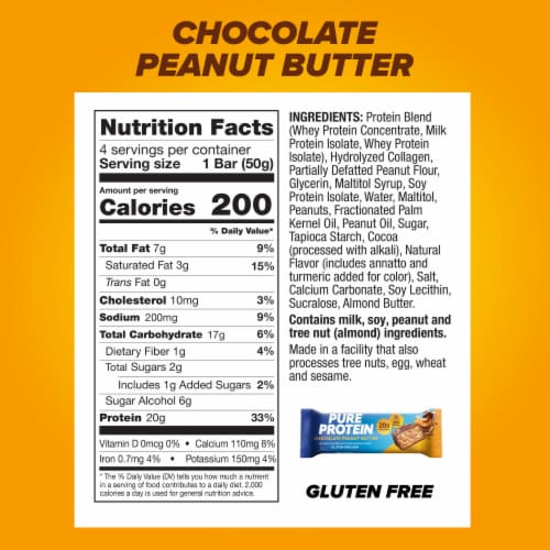 Pure Protein™ Chocolate Peanut Butter Protein Bars Perspective: top
