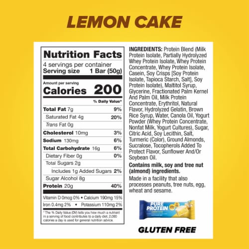 Pure Protein™ Lemon Cake Protein Bars Perspective: top