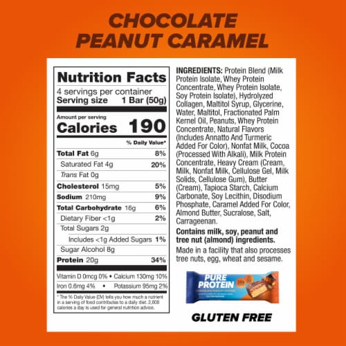 Pure Protein™ Chocolate Peanut Caramel Protein Bar Perspective: top