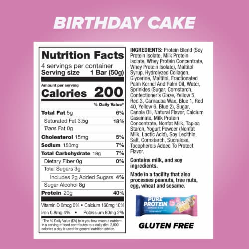Pure Protein™ Birthday Cake Protein Bars Perspective: top