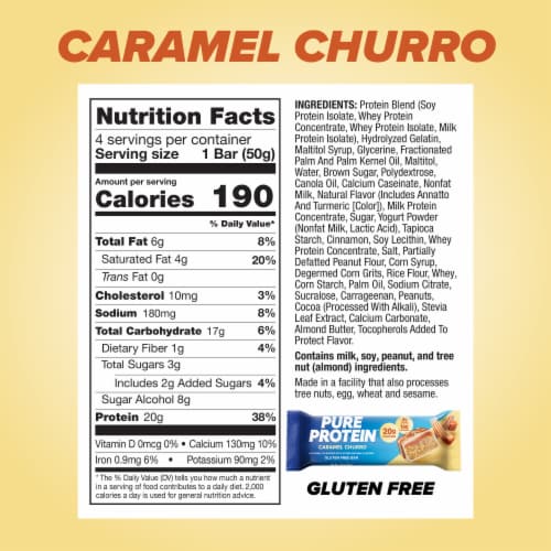 Pure Protein™ Caramel Churro Protein Bars Perspective: top
