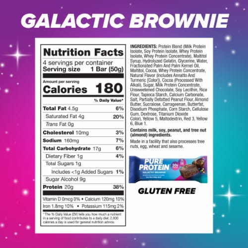 Pure Protein™ Gluten Free Galactic Brownie Protein Bar Perspective: top