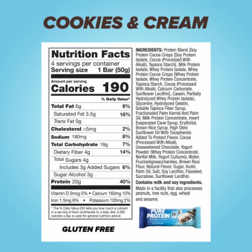Pure Protein™ Cookies & Cream Protein Bars Perspective: top