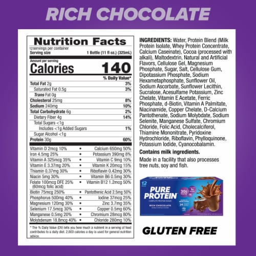 Pure Protein™ Rich Chocolate Protein Shakes Perspective: top
