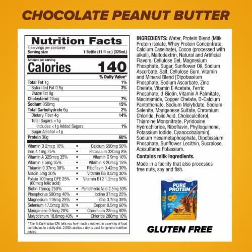 Pure Protein™ Chocolate Peanut Butter Protein Shakes Perspective: top