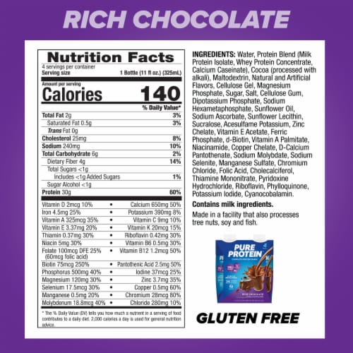 Pure Protein™ Rich Chocolate Complete Protein Shakes Perspective: top