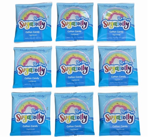 Sugarolly Rainbow Cotton Candy Pop Rocks (Pack of 5) Perspective: top