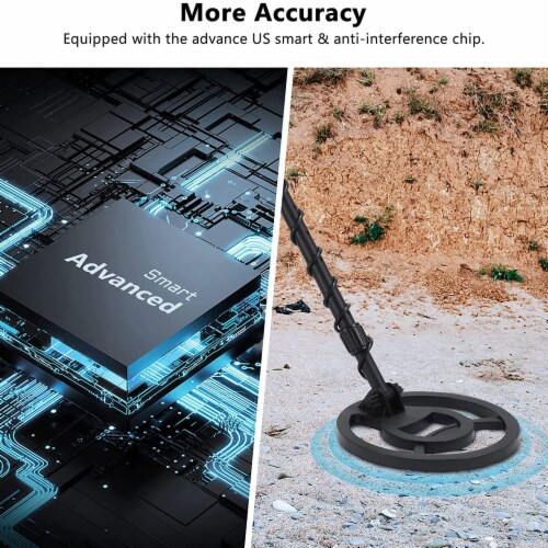 KentokTool Metal Detector with 3 Operating Modes, Waterproof Coil, & LCD Display Perspective: top