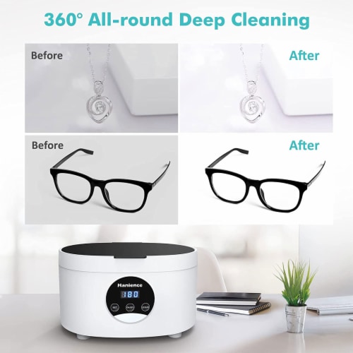 Hanience Ultrasonic 600 MI Portable Professional Jewelry Cleaner with 5 Timers Perspective: top