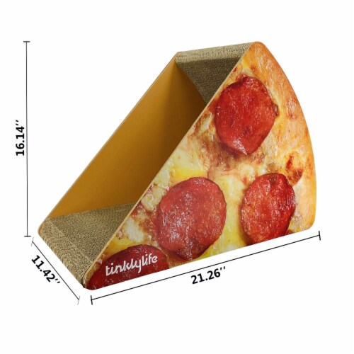 Cat Condo Scratcher Post Cardboard - Pizza Flavor - Scratching Paradise Perspective: top
