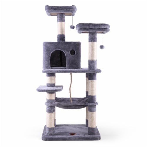 Cat Condo with Hammock and Scratching Posts - Spoil Your Cat Perspective: top