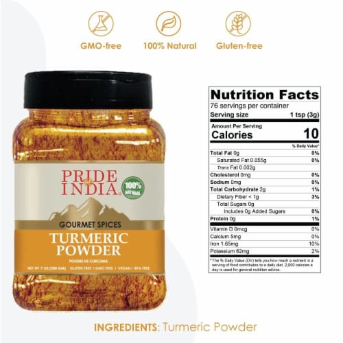 Pride of India Turmeric Ground Spice - Authentic Turmeric Flavor Perspective: top