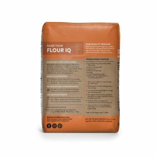 King Arthur Whole Wheat White Flour 5 Lb Perspective: top