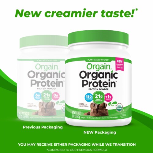 Orgain Protein Powder Chocolate Organic 16.3oz Perspective: top
