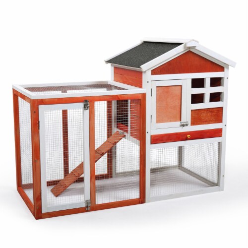 Wooden Rabbit Hutch & Chicken Coop - Luxurious Home for Small Animals Perspective: top