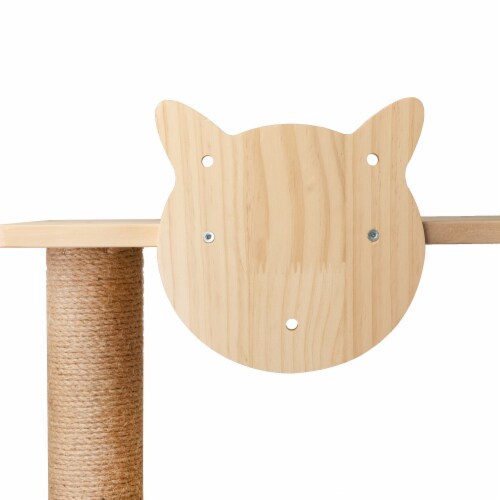 Yeah Depot - Wall-Mounted Cat Scratching Pad - Indoor Wood Cat Tree with Hammock Perspective: top