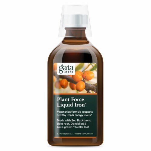Gaia Herbs PlantForce Liquid Iron Perspective: top