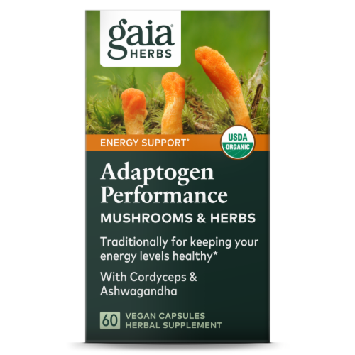Gaia® Mushrooms Cordyceps Vegan Capsules Perspective: top
