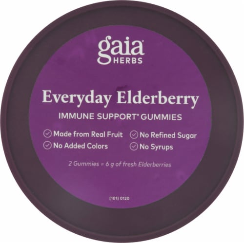 Gaia Herbs® Everyday Elderberry Immune Support Vegan Gummies Perspective: top