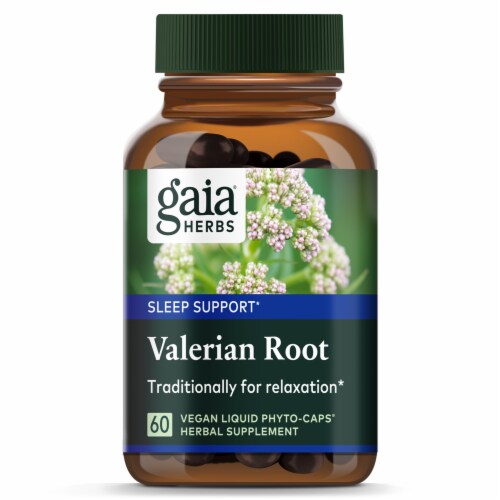 Gaia Herbs Valerian Root Herbal Supplement Vegan Liquid Phyto-Caps Perspective: top