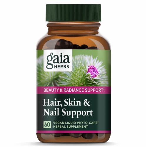 Gaia Herbs SystemSupport Hair Skin and Nail Support Dietary Supplement Perspective: top