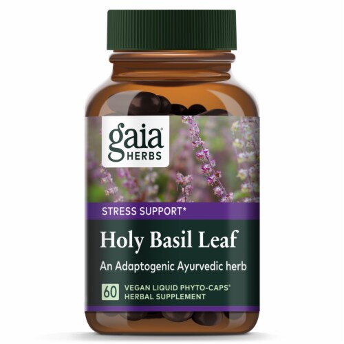 Gaia Herbs® Holy Basil Leaf Supplement Perspective: top