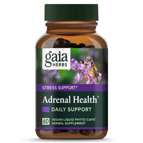 Gaia Herbs Stress Support Adrenal Health Liquid Phyto-Capsules Perspective: top
