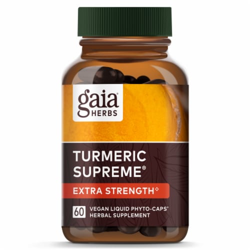 Gaia Herbs® Extra Strength Turmeric Supreme® Vegan Lquid Phyto-Caps® Herbal Supplement Perspective: top