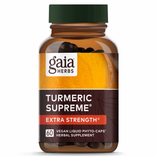 Gaia Herbs® Extra Strength Turmeric Supreme® Vegan Lquid Phyto-Caps® Herbal Supplement Perspective: top