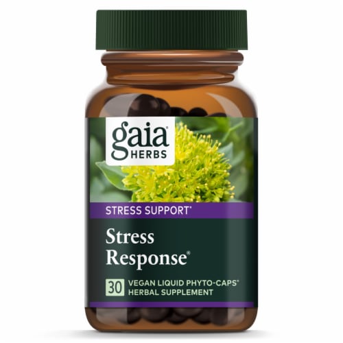 Gaia® Herbs Stress Support Stress Response Herbal Supplement Liquid Capsules Perspective: top