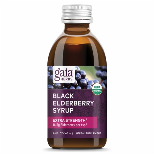 Gaia Herbs Organic Black Elderberry Syrup Perspective: top