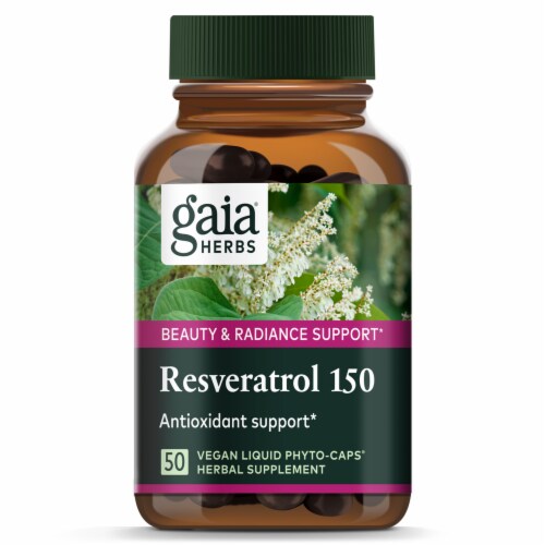 Gaia Herbs® Reseratrol 150 Vegan Herbal Supplement Perspective: top