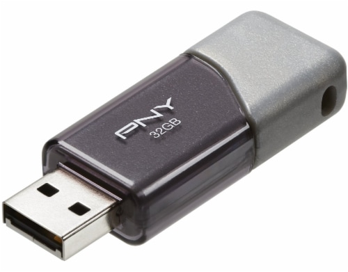 PNY Elite Turbo Attache USB 3.0 Flash Drive - Silver Perspective: top