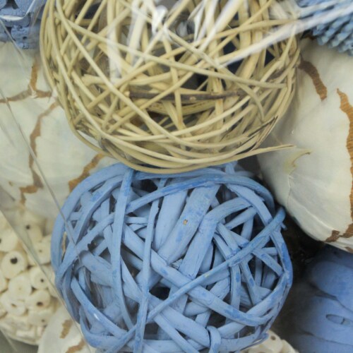 Bag of Natural Dried Blue Floral Balls Home Decor Decorative Orbs Vase Filler - Blue Perspective: top