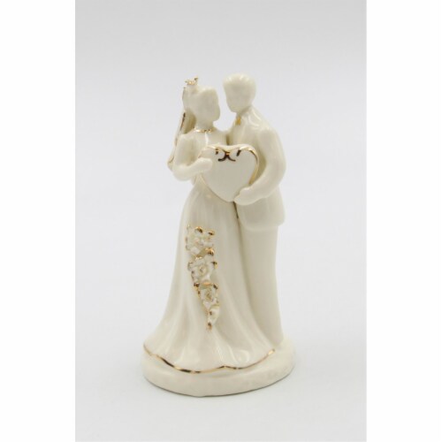 Ceramic Wedding & Anniversary Couple Cake Topper, Wedding Décor, Wedding Gift, Wedding Favor, Perspective: top