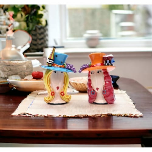 Ceramic Wine Loving Ladies Salt And Pepper Shakers Kitchen Decor Gift For Her 2pcs Smith s Food and Drug