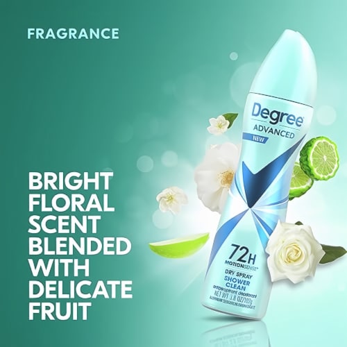 Degree Advanced Spray Antiperspirant Deodorant Shower Clean 3.8 oz (Pack of 20) Perspective: top