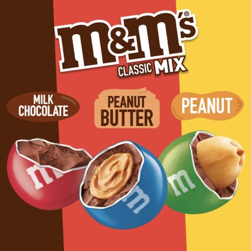 M&M S Classic Mix Chocolate Candy Sharing Size (Pack of 6) Perspective: top