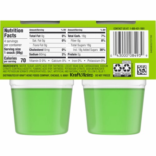 Jell-O Kool-Aid Gels Strawberry Kiwi Ready-to-Eat Gelatin Snacks (Pack of 3) Perspective: top