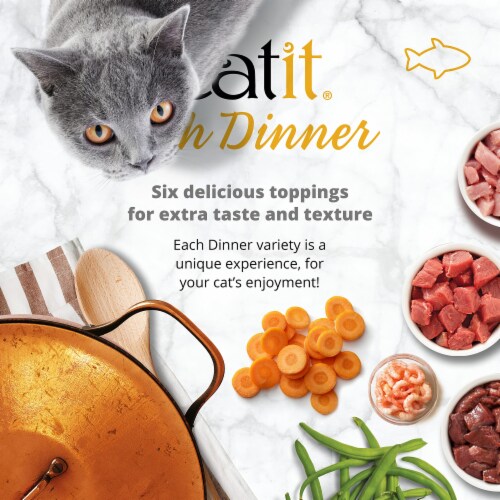 Catit Dinner Ocean Fish W/Tuna & Carrot Cat Wet Food (Pack of 18) Perspective: top